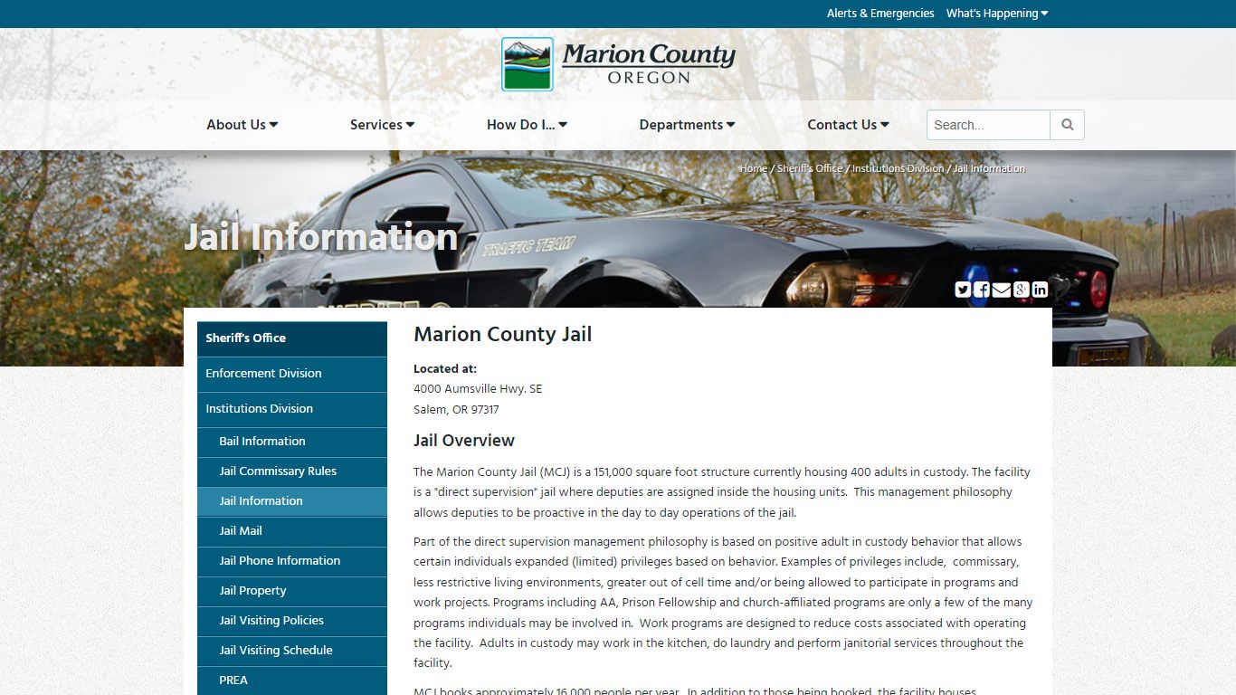 Jail Information - Marion County, Oregon