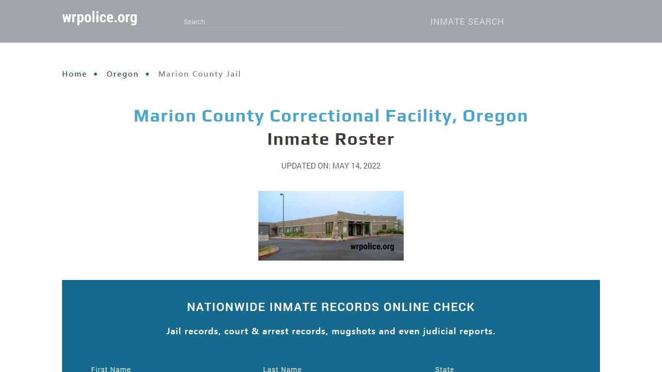 Marion County Correctional Facility, Oregon Inmate Roster